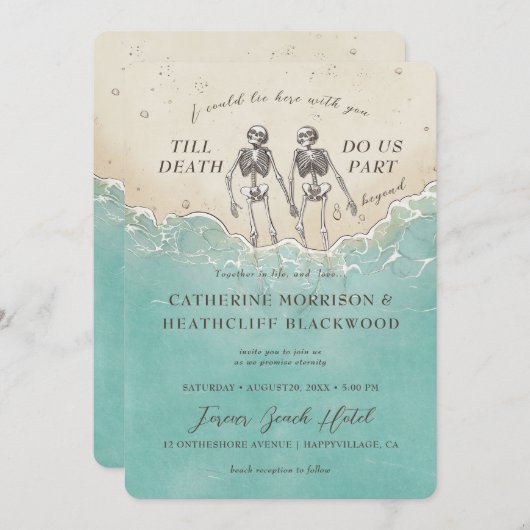 Blijf hier voor altijd met je huwelijksuitnodiging kaart (Voorkant / Achterkant)