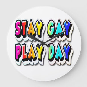 Blijf homoseksueel speel dag regenboog lettertypen grote klok