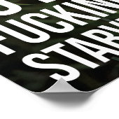 Blijf honger versus hongerdood, tijger, slagvaardi poster (Hoek)