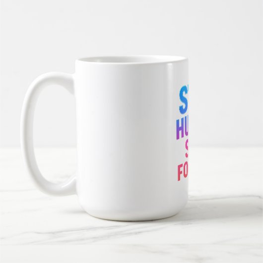 Blijf hongerig Blijf gefocust Sticker Koffiemok (Links)