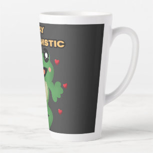 Blijf Hoptimistisch Cute Frog Pun Grappige Frog Li Latte Mok