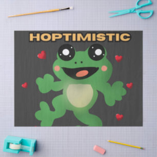 Blijf Hoptimistisch Cute Frog Pun Grappige Kikker Tissuepapier