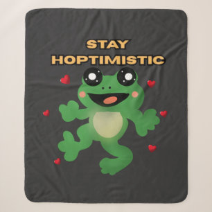 Blijf Hoptimistisch Cute Kikker Stomme Pun Grappig Sherpa Deken