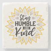 Blijf Humble en Sind Sunflower bloemen Stenen Onderzetter (Voorkant)