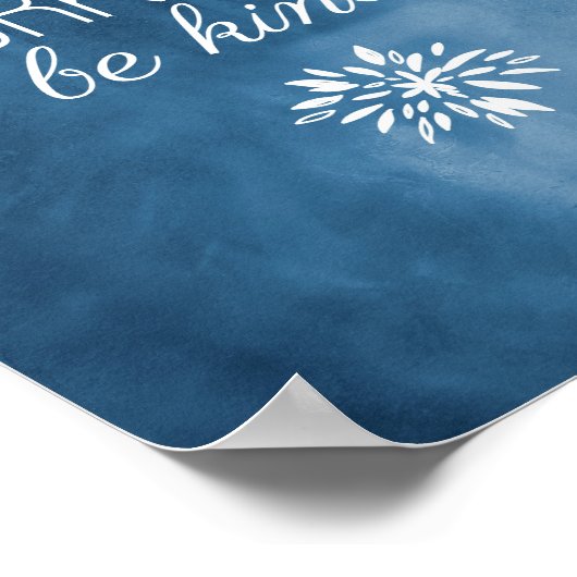 Blijf Humble, werk hard, wees blauw Waterverf Poster (Hoek)