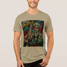 Blijf Hustle Nooit Settelen Schedel Street Art T-S