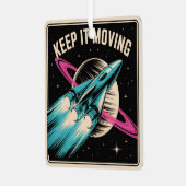 Blijf in Beweging Metalen Ornament (Voorkant links)