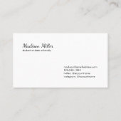 Blijf in contact Elegant Zwart Script minimaal Visitekaartje (Achterkant)