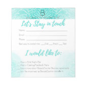 Blijf in contact met Beauty Consultant voor BC - c Notitieblok (Voorkant)