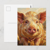 Blijf in contact met dit lieve varken briefkaart (Voorkant / Achterkant)