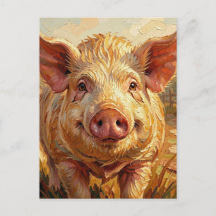 Blijf in contact met dit lieve varken briefkaart