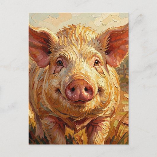 Blijf in contact met dit lieve varken briefkaart (Voorkant)