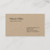 Blijf in contact met elegant Black Script Kraft Contactkaartje (Achterkant)