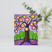 Blijf in contact | Waanzinnige Folk Art Tree Briefkaart (Staand voorkant)