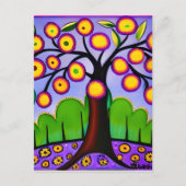 Blijf in contact | Waanzinnige Folk Art Tree Briefkaart (Voorkant)
