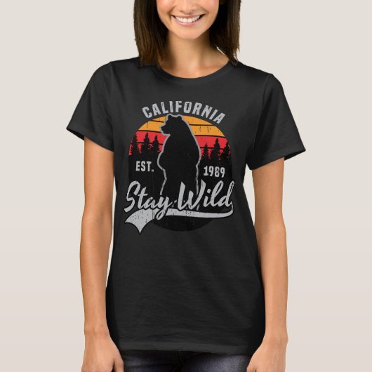 Blijf in de  beer van Wild California T-shirt (Voorkant)