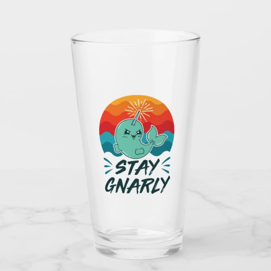 Blijf in de buurt van de Cute Narwhal Narwhals Lov Glas (Voorkant)