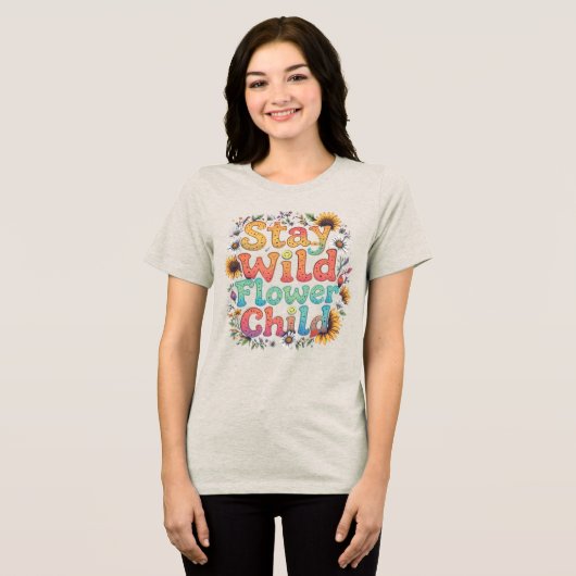 Blijf in de buurt van een kind Tri-Blend shirt (Voorkant volledig)