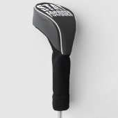 Blijf in de gaten | Motivatie zin met witte tekst Golfheadcover (Schuin)