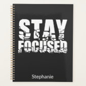 Blijf in de gaten | Motivatie zin met witte tekst Planner (Voorkant)