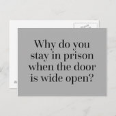 Blijf in de gevangenis. briefkaart (Voorkant / Achterkant)