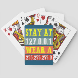Blijf in de huiskamer en Draag masker voor coderin Pokerkaarten
