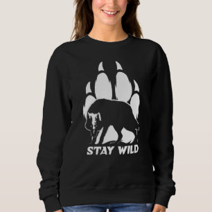 Blijf in de natuur - Wolf silhouette en voetafdruk Trui