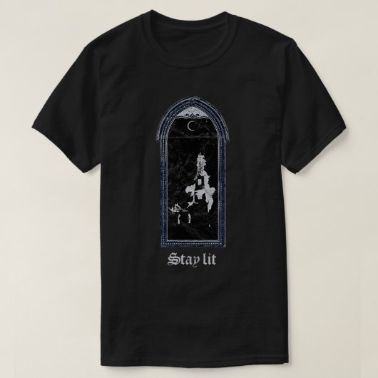 Blijf in de occulte gothic Grunge Satan Burning Ch T-shirt (Design voorkant)