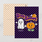 Blijf in de schijnwerpers: Cute Halloween Ghost en Briefkaart (Voorkant / Achterkant)