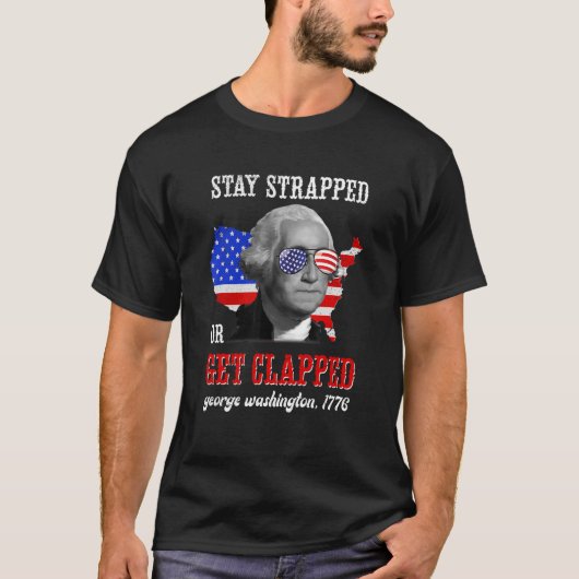 Blijf in de val of klapt George Washington op de v T-shirt (Voorkant)