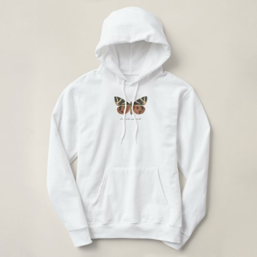 Blijf in de wilde maan met esthetische vlinder Boh Hoodie (Design voorkant)