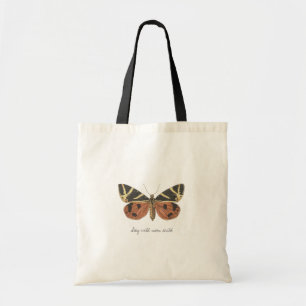 Blijf in de wilde maan met esthetische vlinder Boh Tote Bag