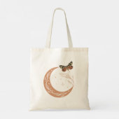Blijf in de wilde maan met esthetische vlinder Boh Tote Bag (Achterkant)