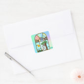 Blijf in het Licht Vierkante Sticker (Envelop)