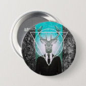 Blijf in het pak ronde button 7,6 cm (Voorkant /achterkant)