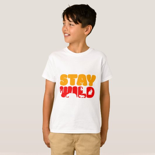 Blijf in het WILD Basic Design Kinder Basic T-shir T-shirt (Voorkant volledig)