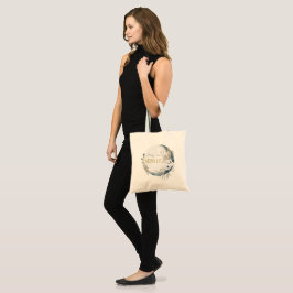 Blijf in het wild, maankind, bloemen maan tote bag