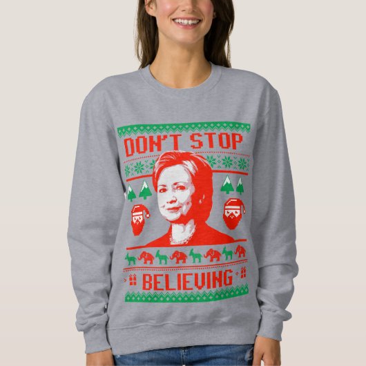 Blijf in Hillary Kerstmis geloven Trui (Voorkant)