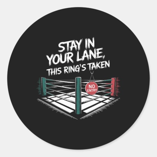 Blijf in je luie buurt ronde sticker (Voorkant)