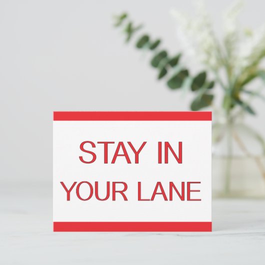 Blijf in je luie wegbord briefkaart (Staand voorkant)