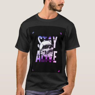 Blijf in leven - Motivatie grafisch T-shirt