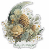 Blijf in Magische Winter Maan Design Sticker (Voorkant)