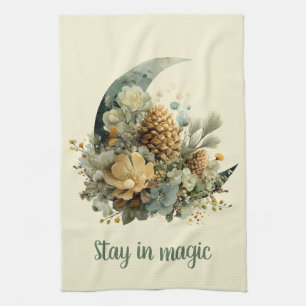 Blijf in Magische Winter Maan Design Theedoek