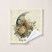 Blijf in Magische Wintermaan Design Bad Handdoek (Wasdoekje)