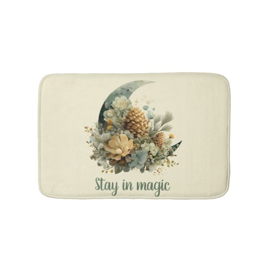 Blijf in Magische Wintermaan Design Badmat (Voorkant)