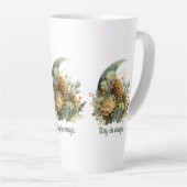 Blijf in Magische Wintermaan Design Latte Mok (Rechterhoek)
