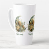 Blijf in Magische Wintermaan Design Latte Mok (Linkerhoek)