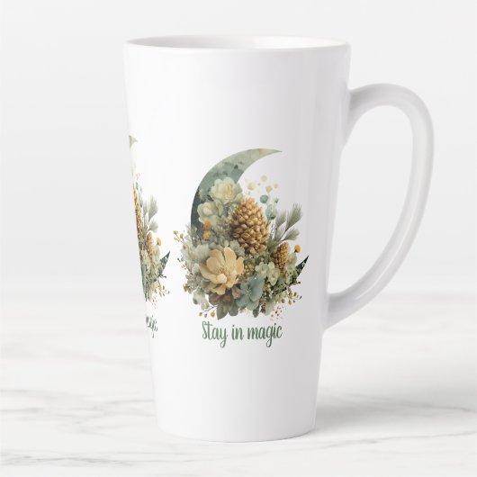 Blijf in Magische Wintermaan Design Latte Mok (Rechts)