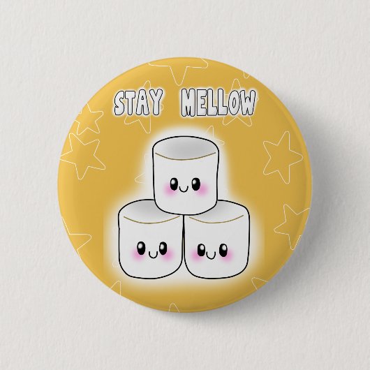 Blijf in Mellow Marshmallow Ronde Button 5,7 Cm (Voorkant)