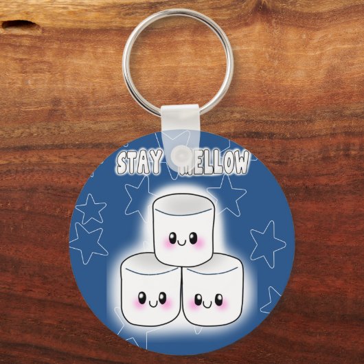 Blijf in Mellow Marshmallow Sleutelhanger (Voorkant)